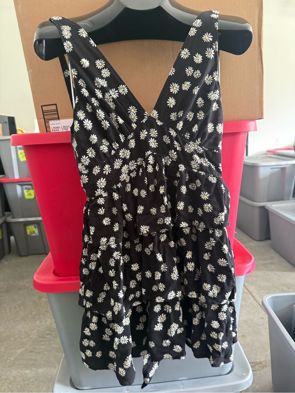 GAP Black Floral Daisy Tiered Sundress p83